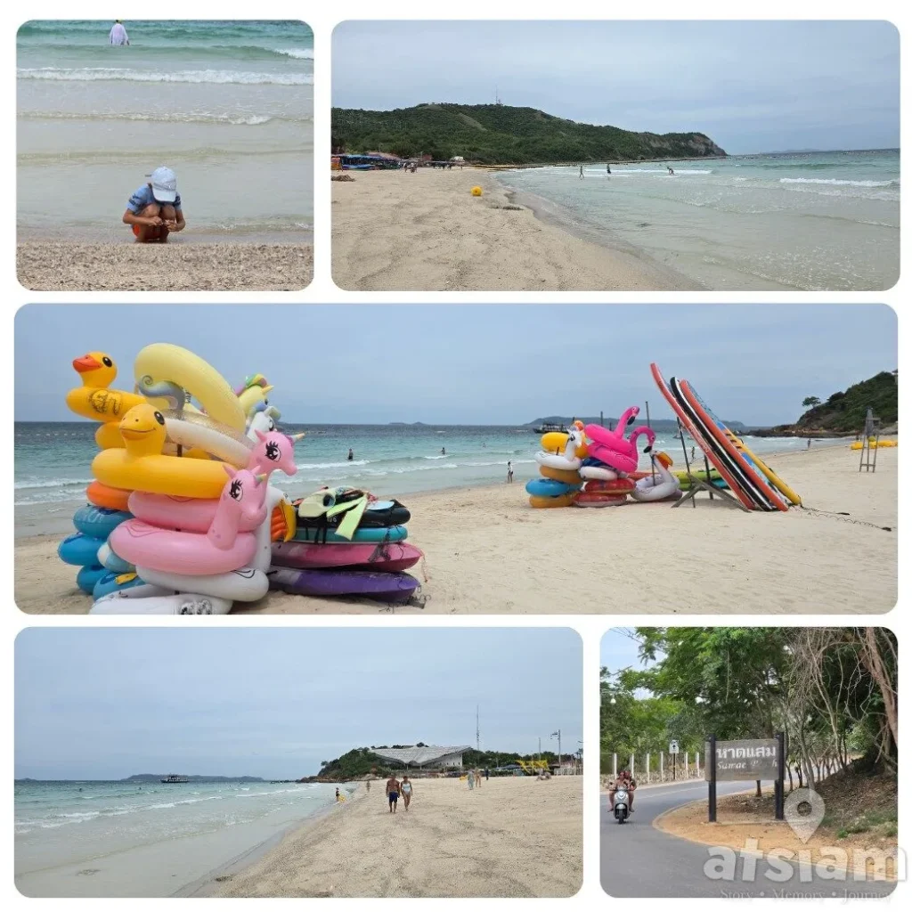 หาดแสม เกาะล้าน หาดยาว มุมถ่ายรูปเยอะ มีทั้งสะพานเขียวและถ้ำลับ
