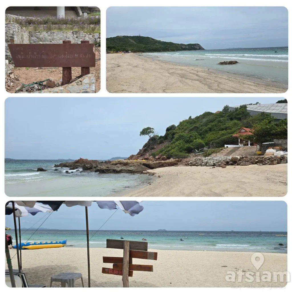 หาดแสม เกาะล้าน หาดยาว มุมถ่ายรูปเยอะ มีทั้งสะพานเขียวและถ้ำลับ