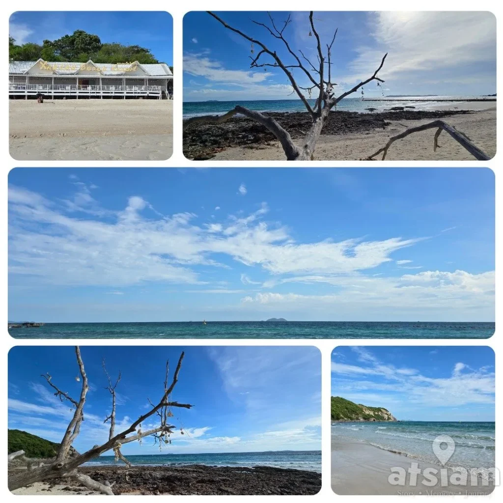 หาดแสม เกาะล้าน หาดยาว มุมถ่ายรูปเยอะ มีทั้งสะพานเขียวและถ้ำลับ