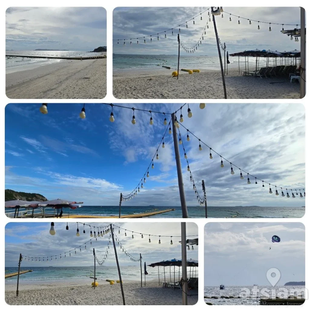 หาดแสม เกาะล้าน หาดยาว มุมถ่ายรูปเยอะ มีทั้งสะพานเขียวและถ้ำลับ