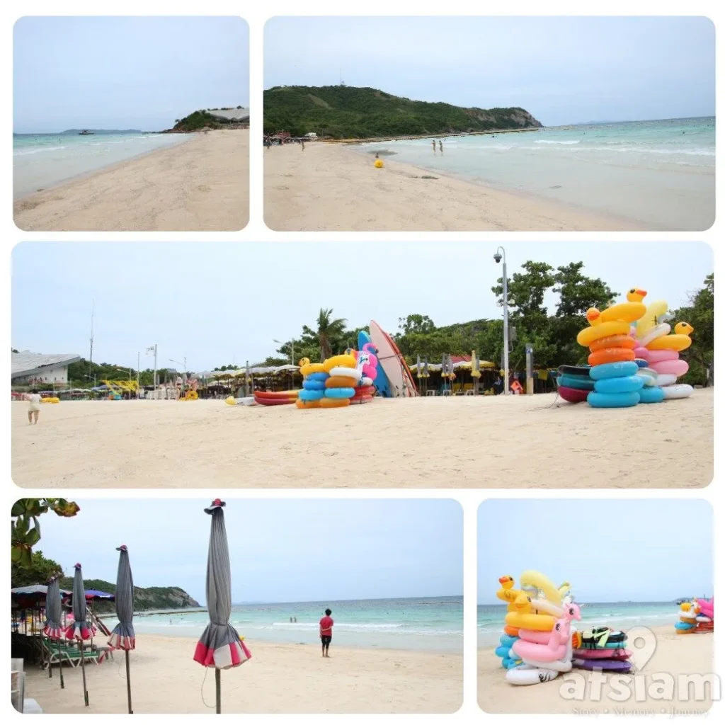 หาดแสม เกาะล้าน หาดยาว มุมถ่ายรูปเยอะ มีทั้งสะพานเขียวและถ้ำลับ