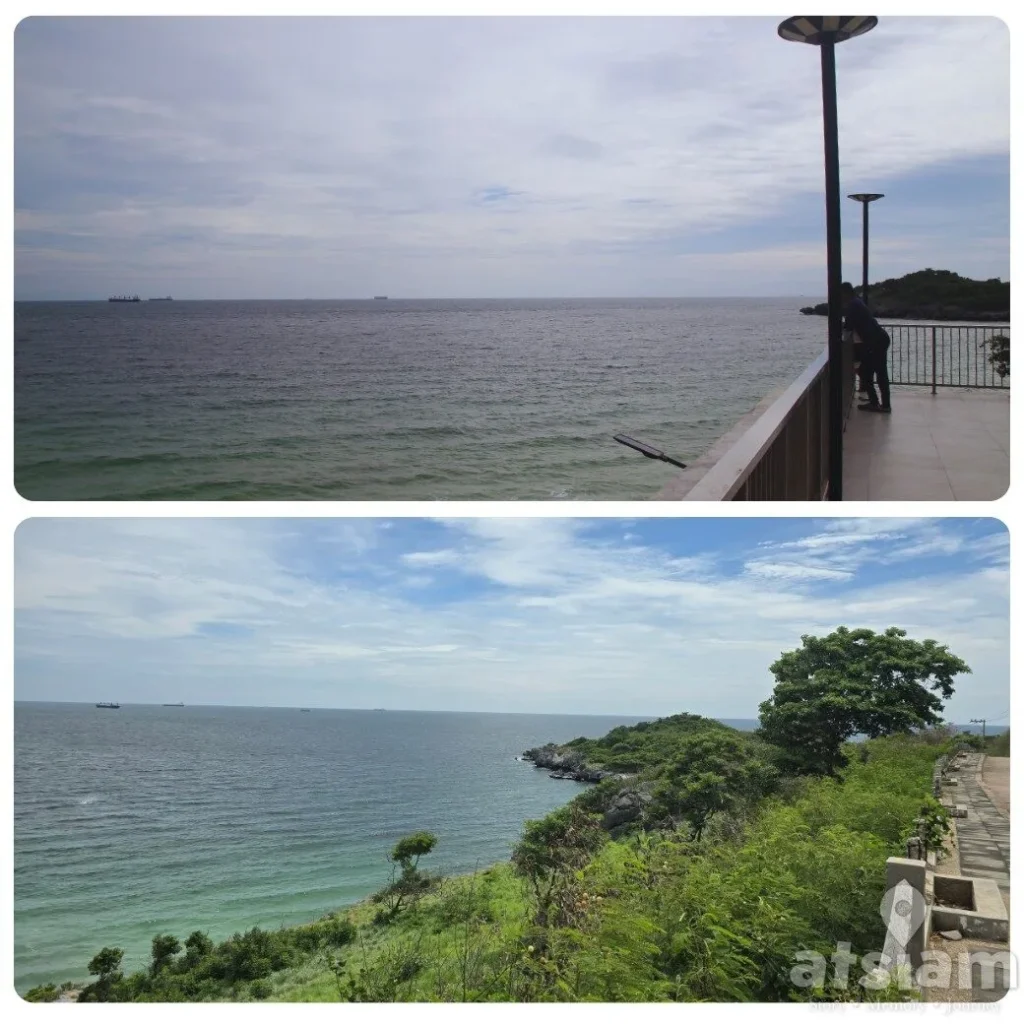 หาดถ้ำพัง เกาะสีชัง หาดโค้งสวย น้ำใส เล่นน้ำได้