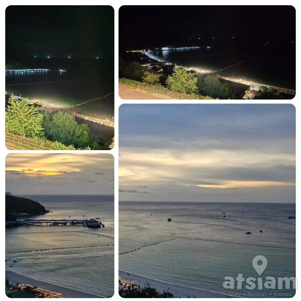 จุดชมวิวหาดตาแหวน เกาะล้าน มุมเดียวหลายอารมณ์ บ่ายก็สวย ค่ำก็ละมุน