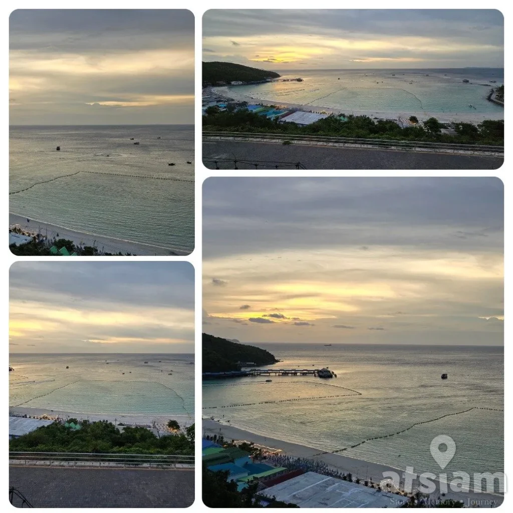 จุดชมวิวหาดตาแหวน เกาะล้าน มุมเดียวหลายอารมณ์ บ่ายก็สวย ค่ำก็ละมุน