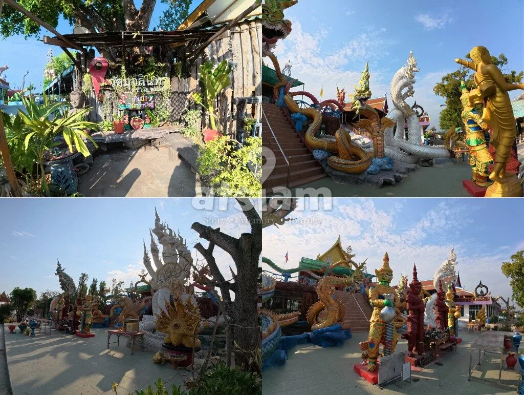 วัดมุจลินทร์ ลพบุรี - ยลโฉมพระอุโบสถลอยน้ำและวิจิตรประติมากรรมพญานาคแห่งท่าวุ้ง