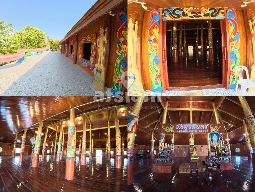 วัดมุจลินทร์ ลพบุรี - ยลโฉมพระอุโบสถลอยน้ำและวิจิตรประติมากรรมพญานาคแห่งท่าวุ้ง