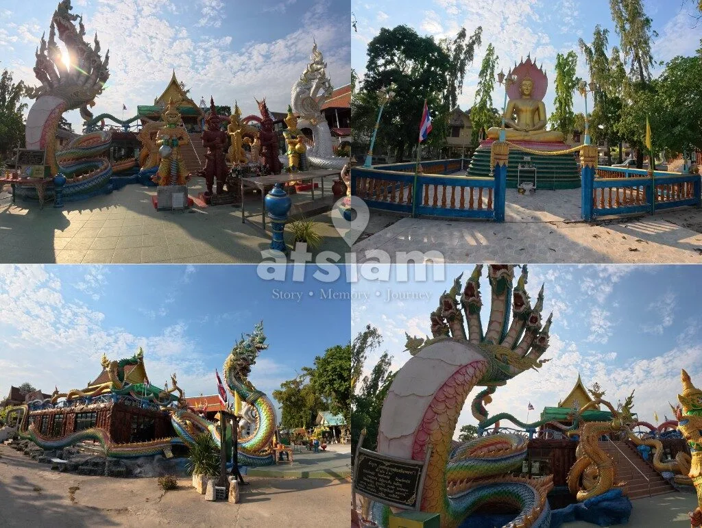 วัดมุจลินทร์ ลพบุรี - ยลโฉมพระอุโบสถลอยน้ำและวิจิตรประติมากรรมพญานาคแห่งท่าวุ้ง