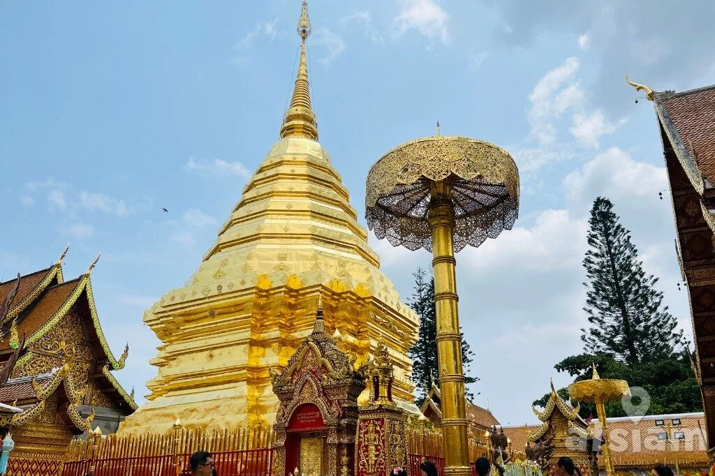 วัดพระธาตุดอยสุเทพราชวรวิหาร อำเภอเมือง เชียงใหม่ ไหว้พระธาตุ ชมวิวเมืองจากมุมสูง