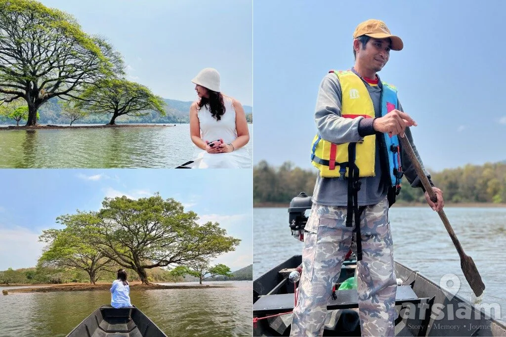 ต้นฉำฉายักษ์กลางน้ำ เขื่อนแม่งัด อ.พร้าว จ.เชียงใหม่ นั่งเรือถ่ายรูปอันซีนกลางน้ำ