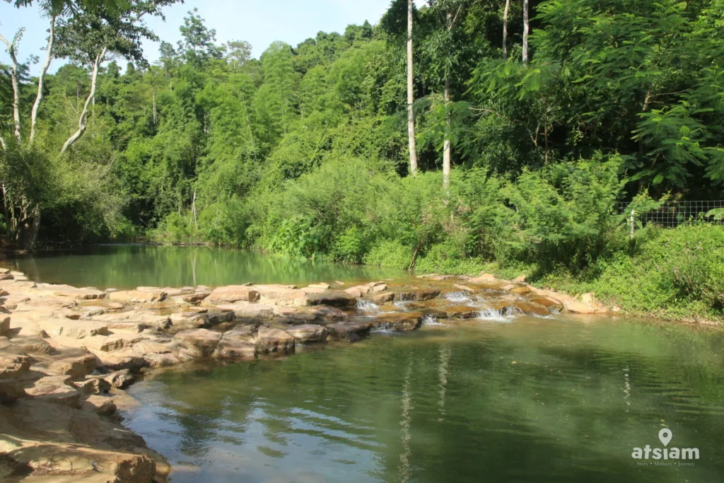 ลำธารน้ำใสและแอ่งน้ำธรรมชาติภายในบ้านพร้อมสุข แก่งคอย สระบุรี