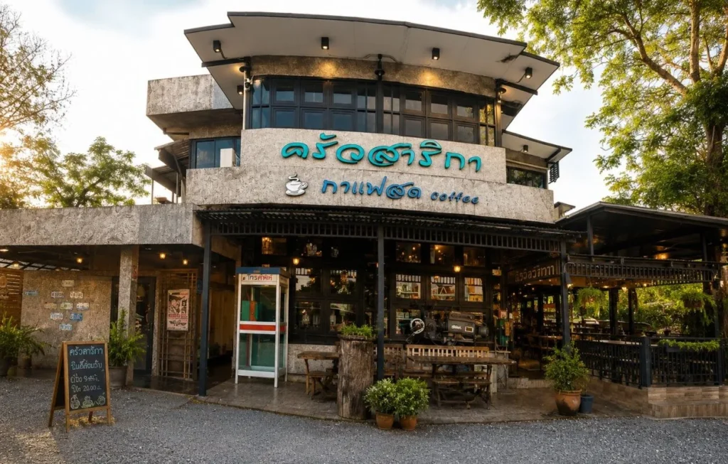 ครัวสาริกา กาแฟสด ร้านอาหารและคาเฟ่ชื่อดังใกล้น้ำตกสาริกา จังหวัดนครนายก